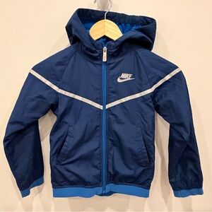 Nike Youth Hooded Zip-Up Jacket Blue Size M 5–6 Years